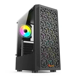  PC Power Hex Mesh BK M-ATX Gaming Casing 