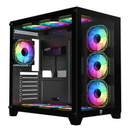  PC Power ICEBERG V2 Black With 650W PSU AND 10 FANS Gaming Case 