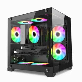  WINTECH PANDORA'S BOX X2 BK M-ATX GAMING PC CASING WITH 7 ARGB FAN and 350W PSU 
