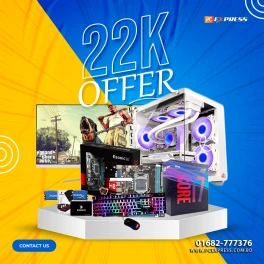 Core i7 Free Fire Gaming PC with 8GB RAM, 128GB SSD, ARGB gaming casing, RGB keyboard and mouse, and 21.5-inch HD monitor – PC Express Bangladesh